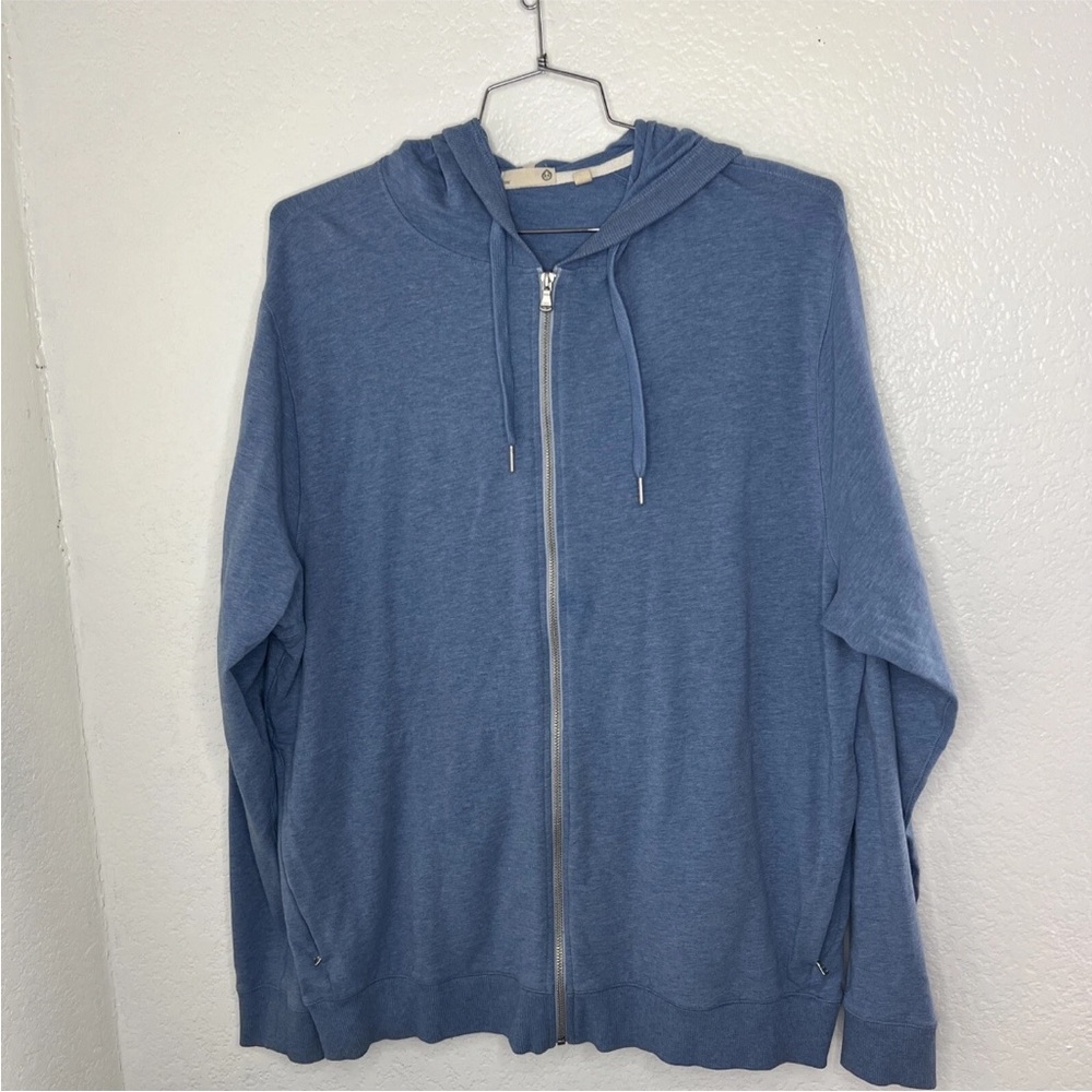 Tasc Performance Jacket Mens XLarge Blue Full Zip Organic Cotton Bamboo Stretch
